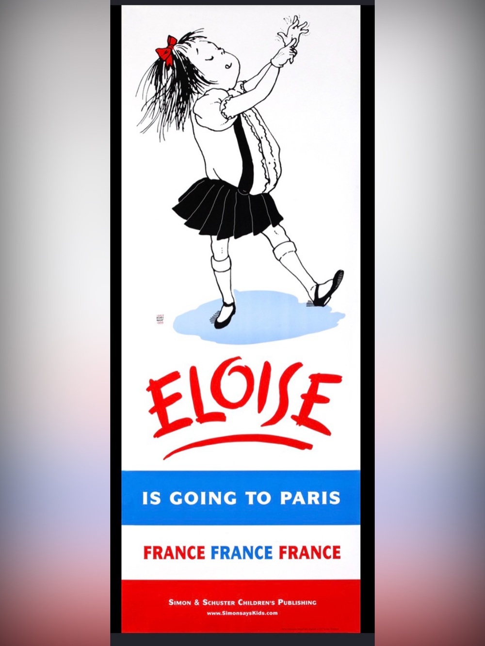 Vintage Rare Eloise Life Size Poster 1999 Hilary Knight Kay Thompson 20x52